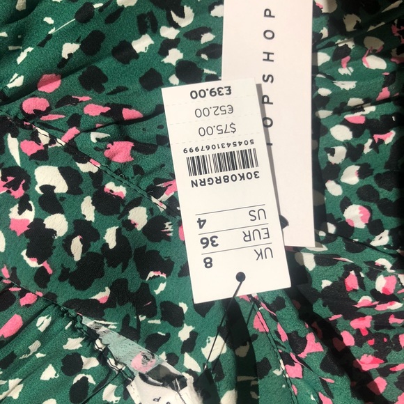 NWT Topshop Painted Spot Pleated Midi Skirt US 4 - Picture 3 of 6